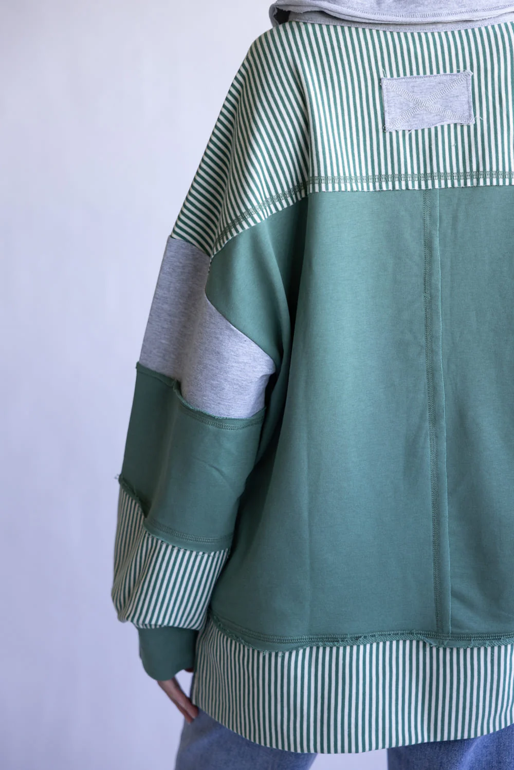 Colorblock Knit Shirt for Women in Sage | NT12321-SAGE - Image 5