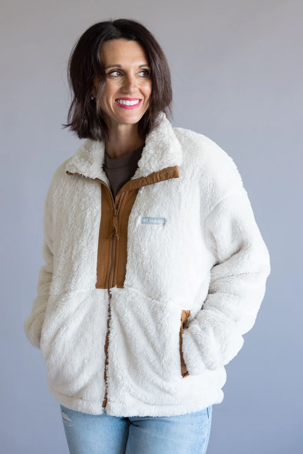 Columbia Boundless Discovery Sherpa Full Zip II Jacket for Women in Chalk | 2085681-191 - Image 4