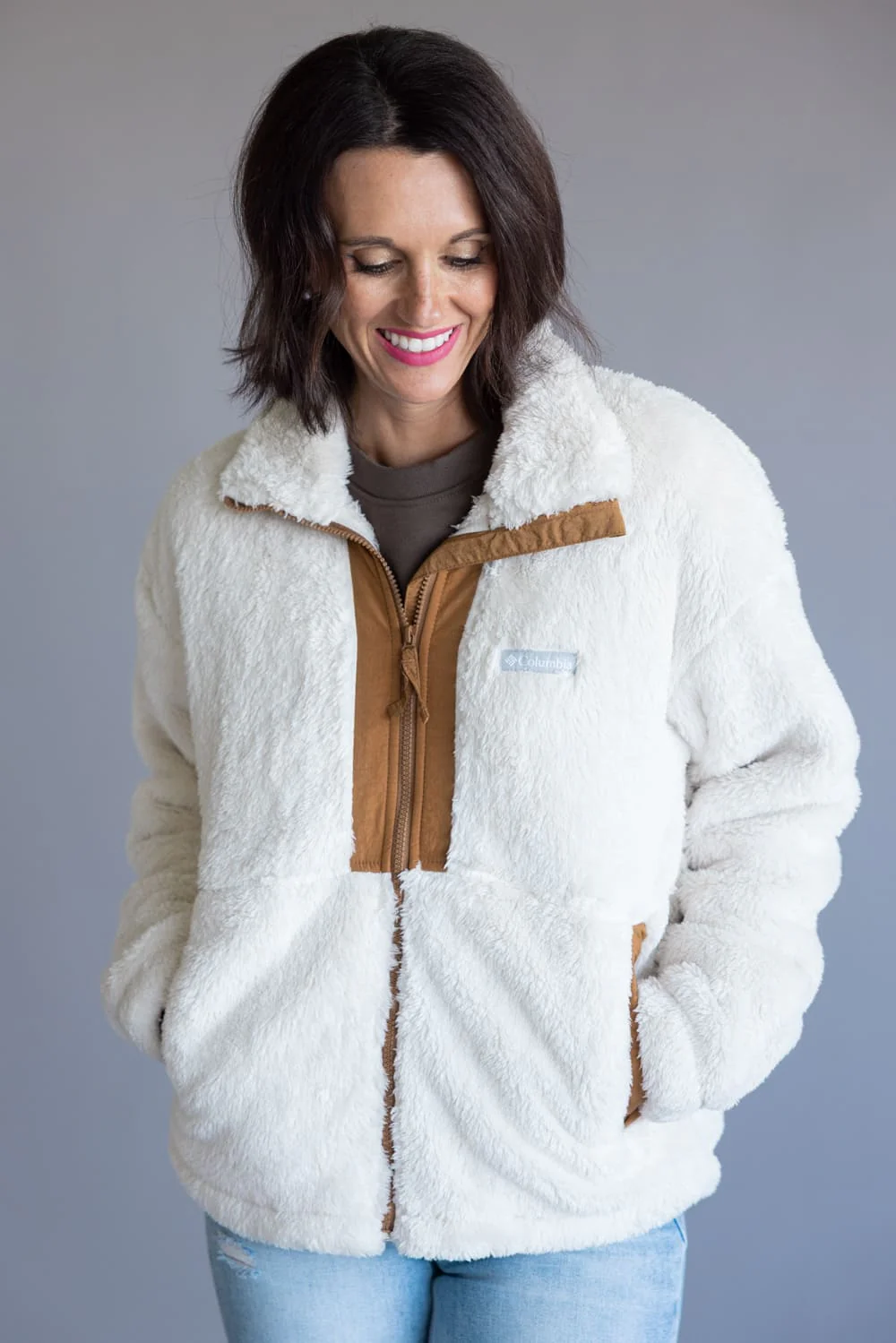 Columbia Boundless Discovery Sherpa Full Zip II Jacket for Women in Chalk | 2085681-191 - Image 5
