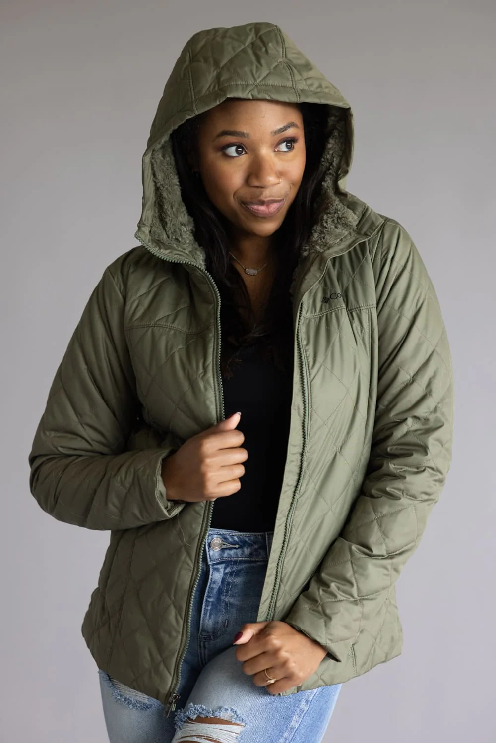 Columbia Copper Crest II Hooded Jacket for Women in Green | 2086611-397 - Image 6