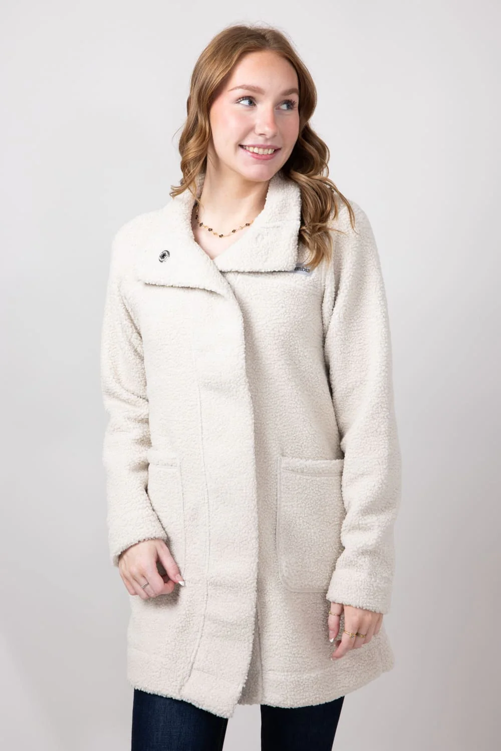 Columbia Panorama Long Fleece Jacket for Women in Dark Stone | 1862581-278 - Image 3