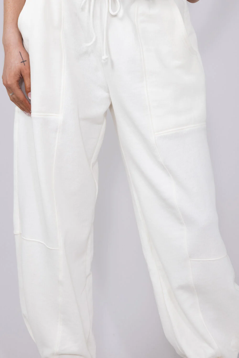 Comfy Drawstring Sweatpants for Women in Whip Cream | DZ25A736-WHIPCREAM - Image 3