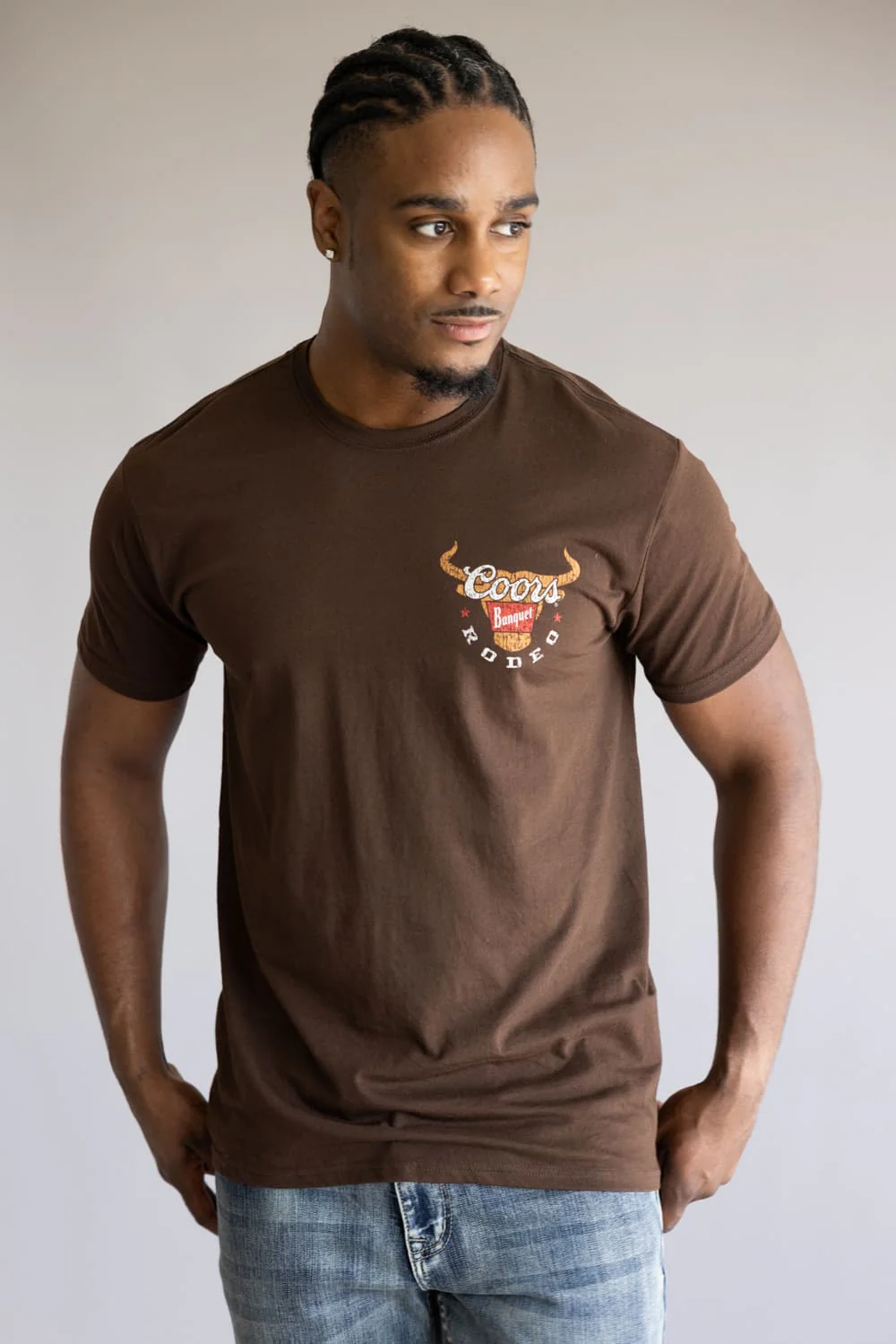 Coors Rodeo Steer Head T-Shirt for Men in Brown | 47-331-123-BROWN - Image 2