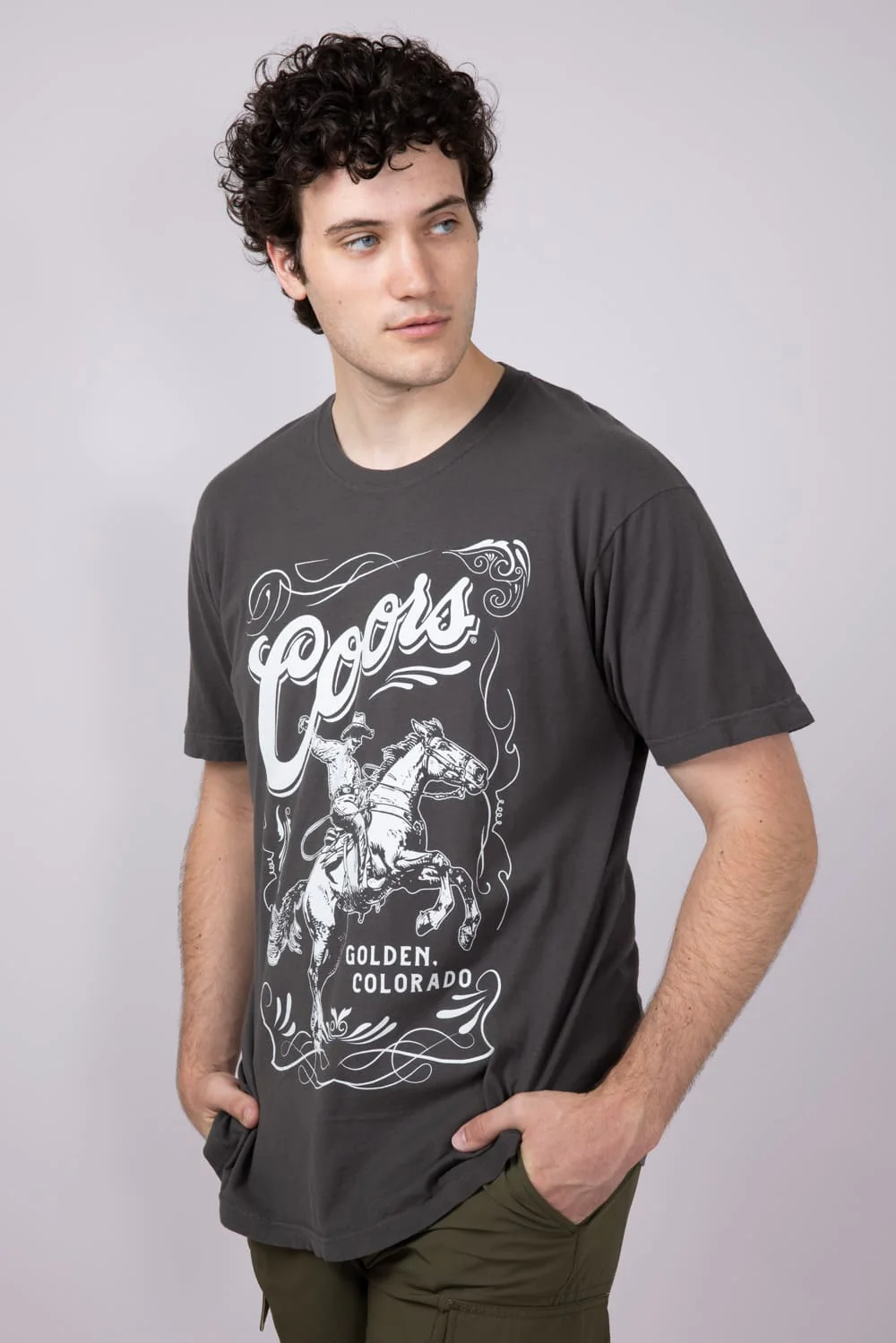 Coors Saddle Rodeo T-Shirt for Men in Grey | 17642-801 - Image 5