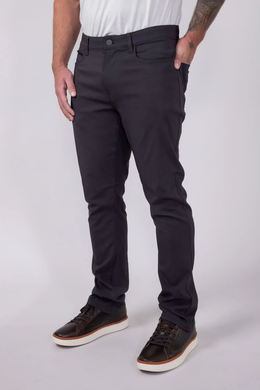 Weatherproof Vintage Faille 5 Pocket Pants for Men in Dark Grey | W5S901-074-GRAY - Image 4