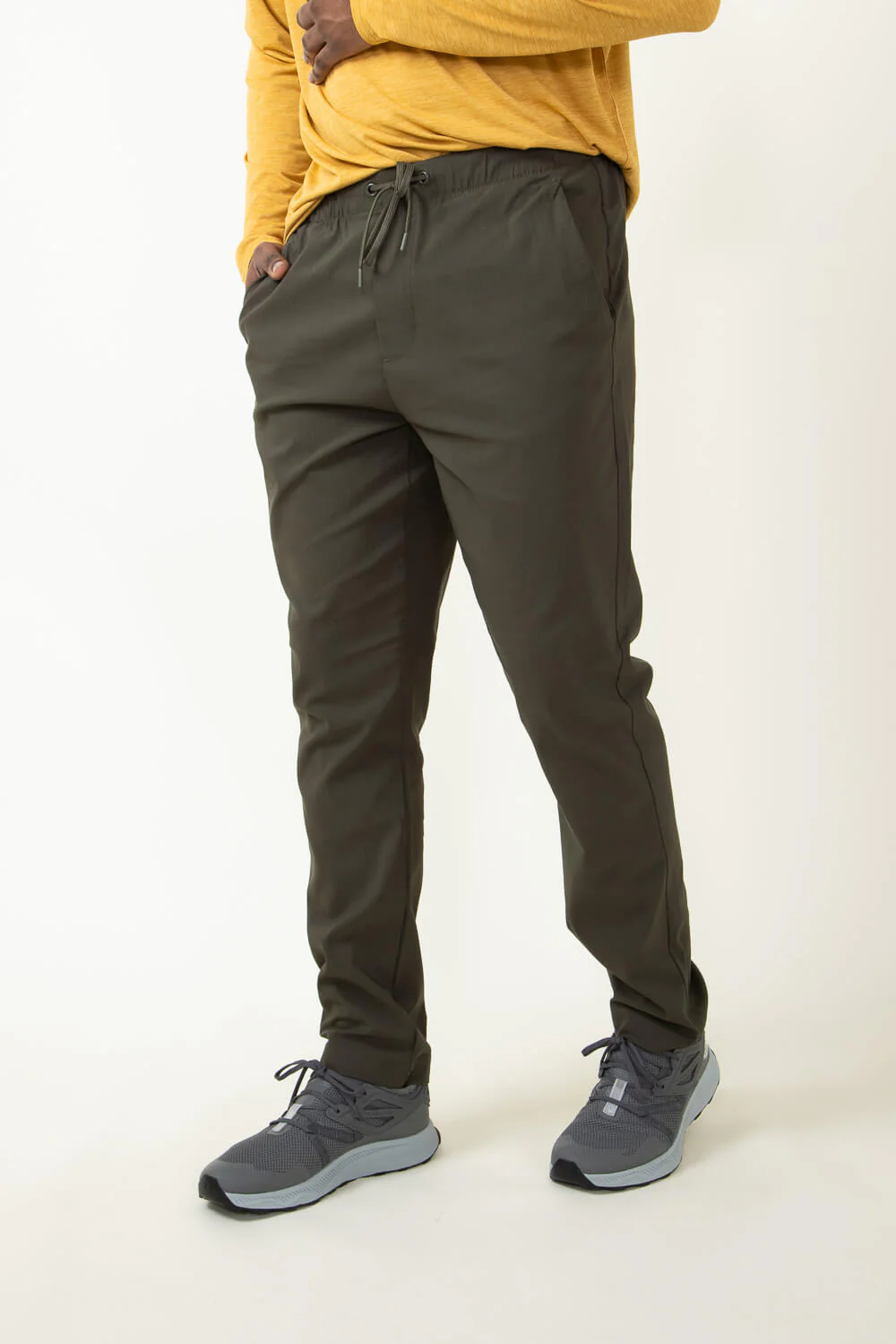 Copper & Oak Elastic File Tech Jogger Pants for Men in Dark Olive | K4S4164-DARKOLIVE - Image 3