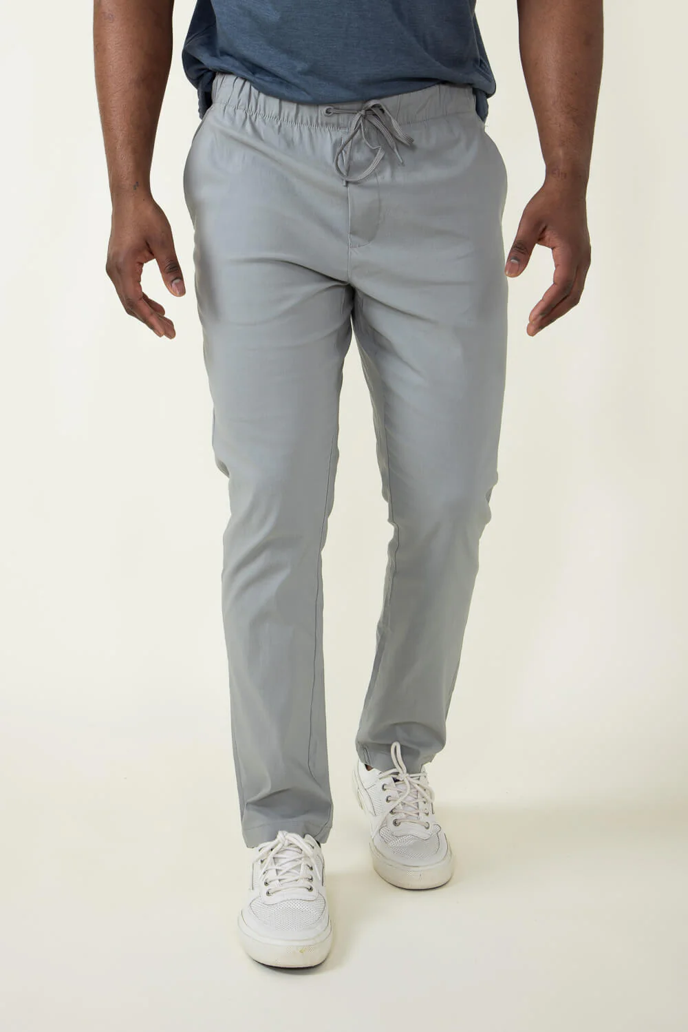 Copper & Oak Elastic File Tech Jogger Pants for Men in Light Grey | K4S4164-GRIFFINLTGREY - Image 3