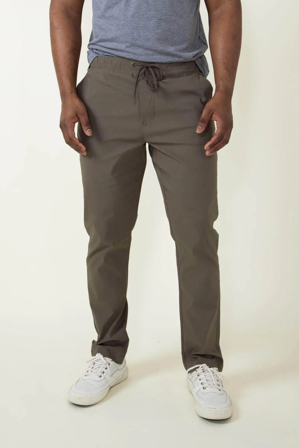 Copper & Oak Elastic File Tech Jogger Pants for Men in Mushroom Green | K4S4164-MUSHROOM - Image 3