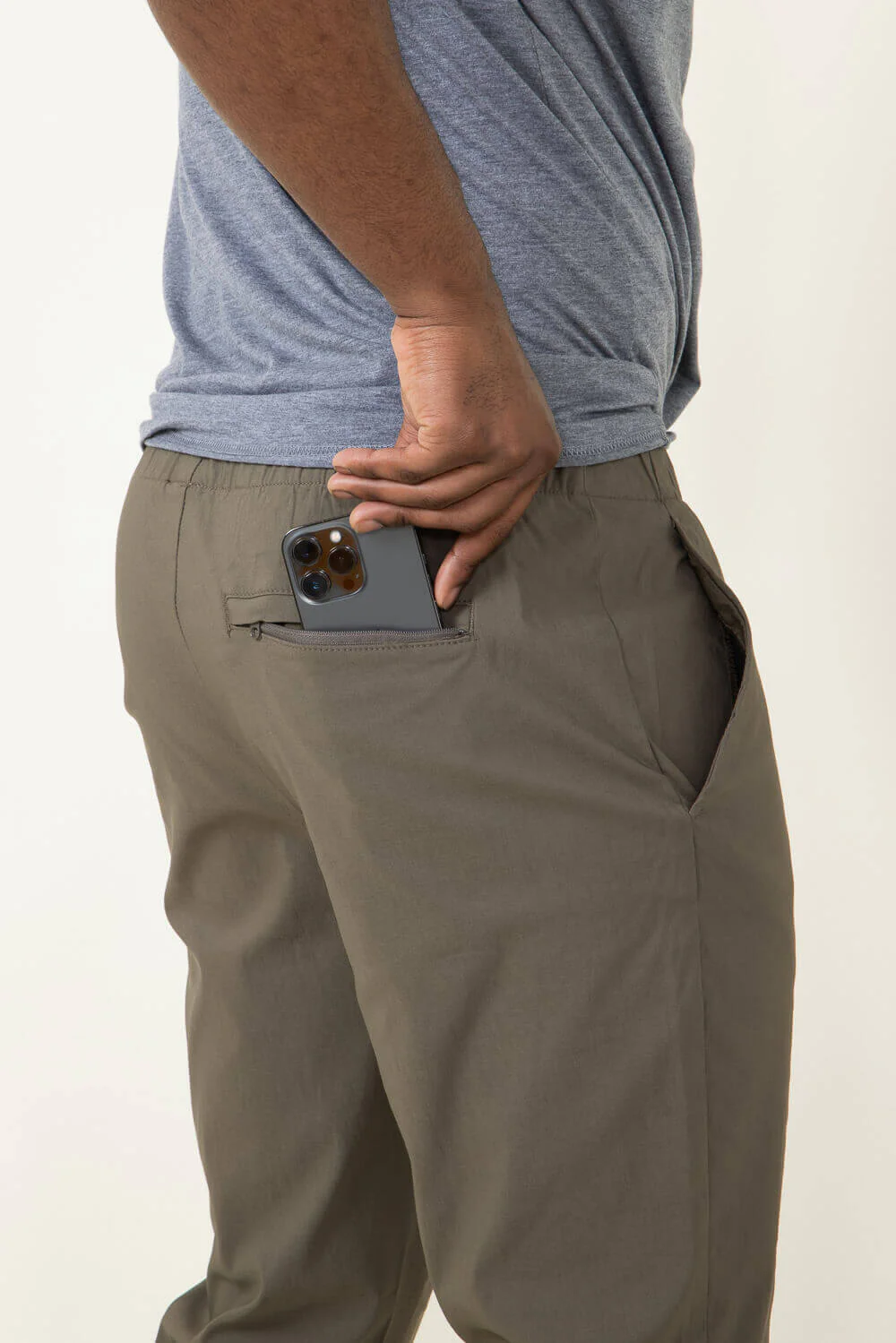 Copper & Oak Elastic File Tech Jogger Pants for Men in Mushroom Green | K4S4164-MUSHROOM - Image 4