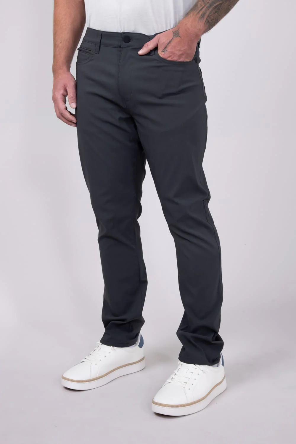 Copper & Oak Faille 5 Pocket Pants for Men in Iron | K5S901-066-IRON - Image 4