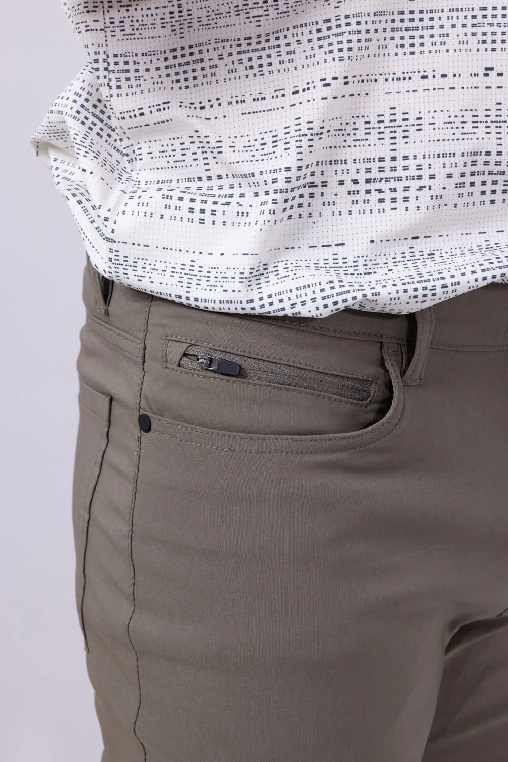 Copper & Oak Faille 5 Pocket Pants for Men in Mushroom Green | K5S901-239-MUSHROOM - Image 3