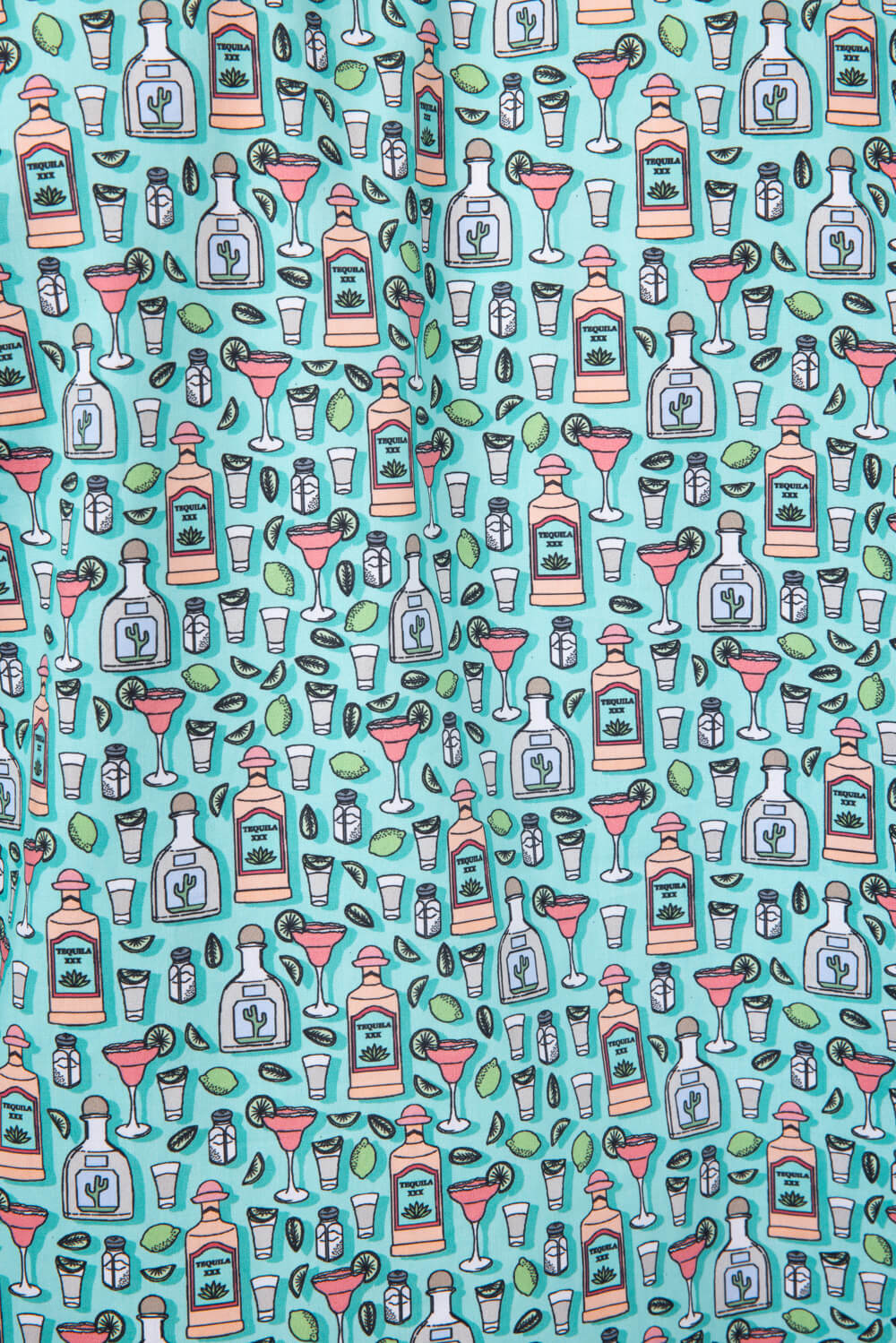 Cotton Button Down Tequila Shirt for Men in Aqua | FW2288-AQUA - Image 3