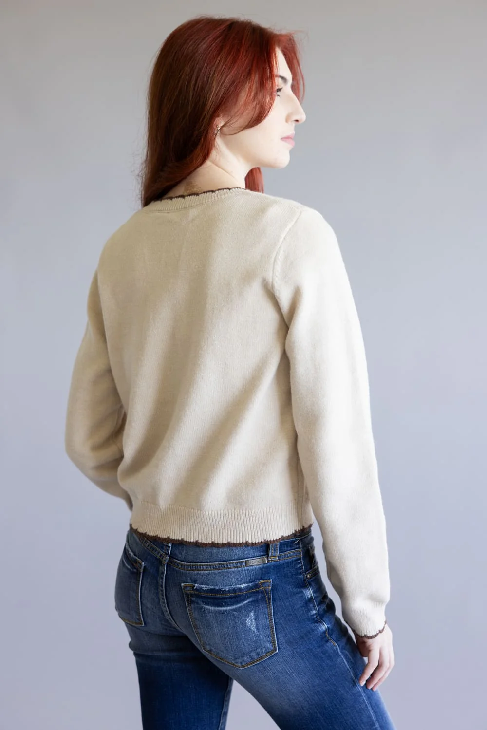 Cowboy Boot Sweater for Women in Brown | PST1730-SAND - Image 2