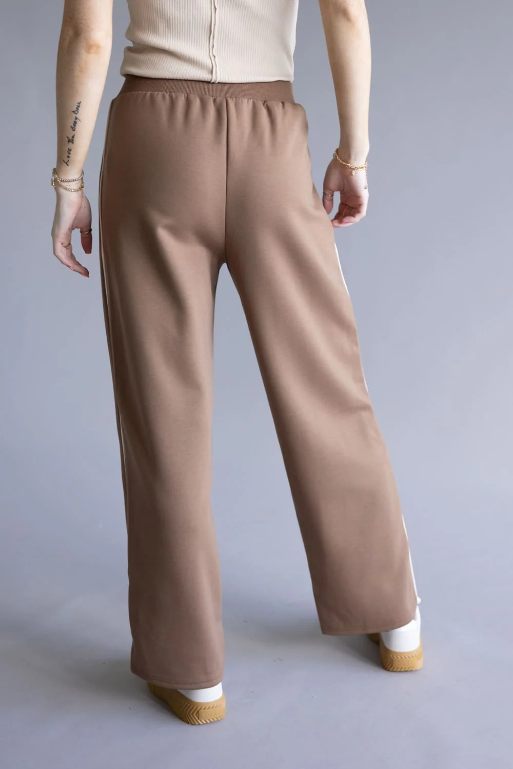 Cozy Track Pants for Women in Mocha | NP70922-MOCHA - Image 2