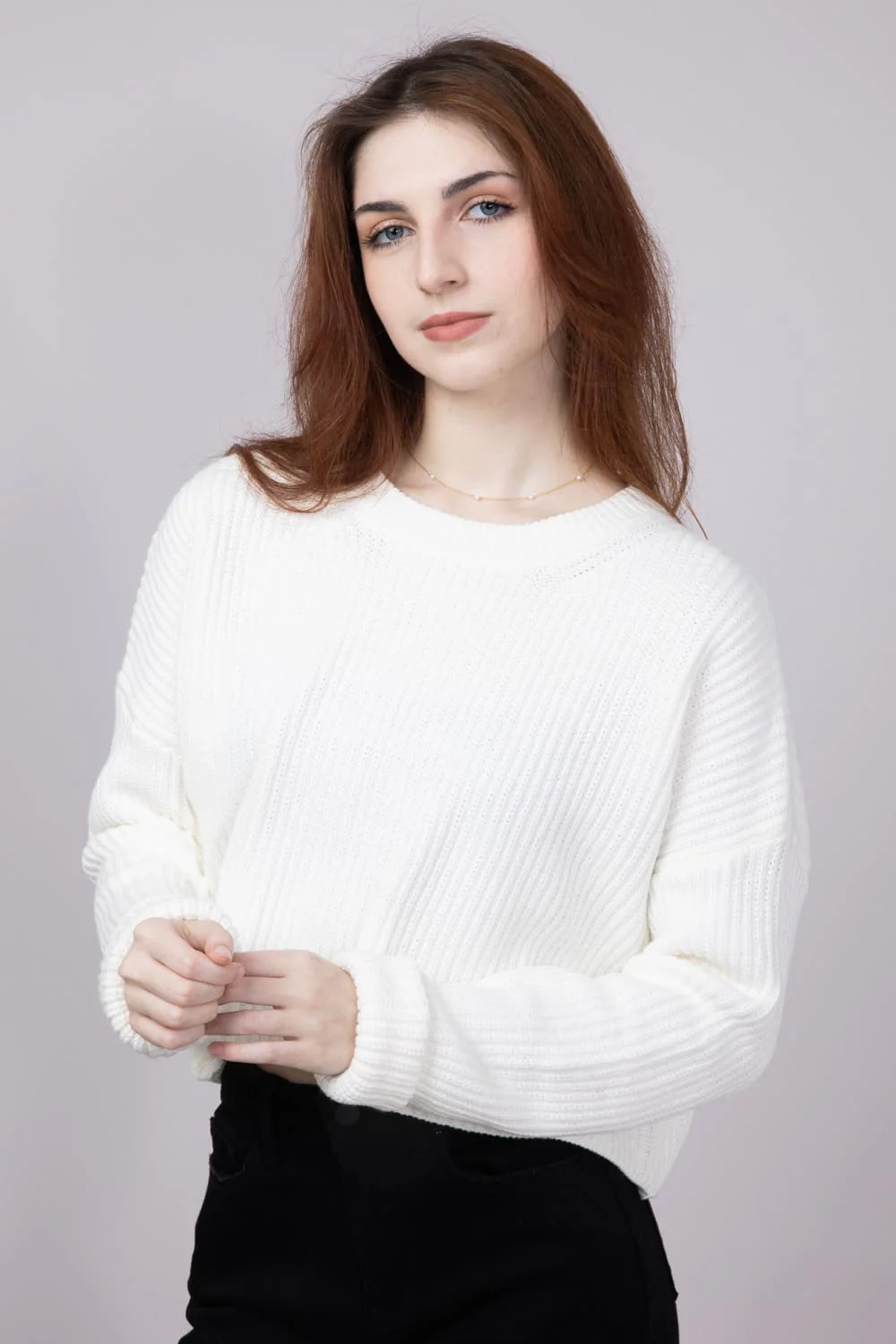 Cropped Ribbed Sweater for Women - Image 3