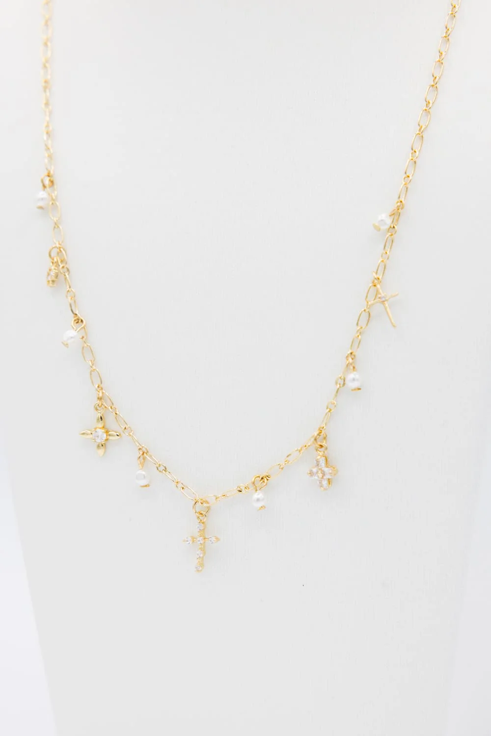 Cross Necklace for Women in Gold | NNA305GDCRY - Image 3