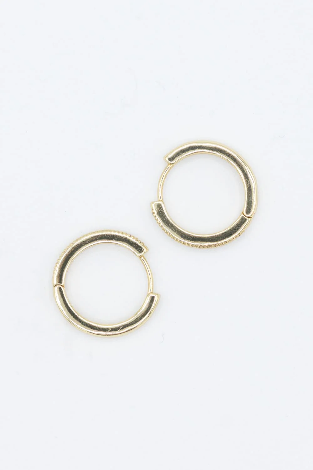 Cubic Zirconia Huggie Hoop Earrings for Women in Gold | SJE310506GLD - Image 2