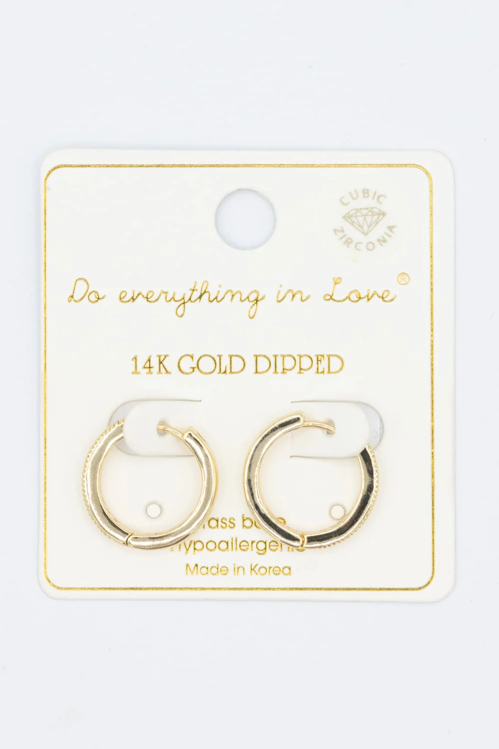 Cubic Zirconia Huggie Hoop Earrings for Women in Gold | SJE310506GLD - Image 4