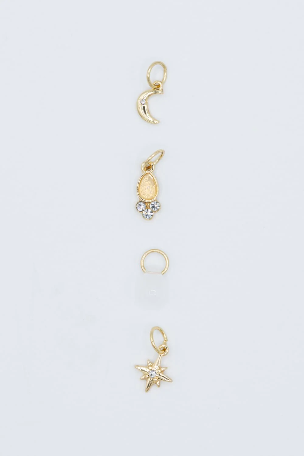 Custom Moon Stone Charm Necklace in Gold | N13134G - Image 3