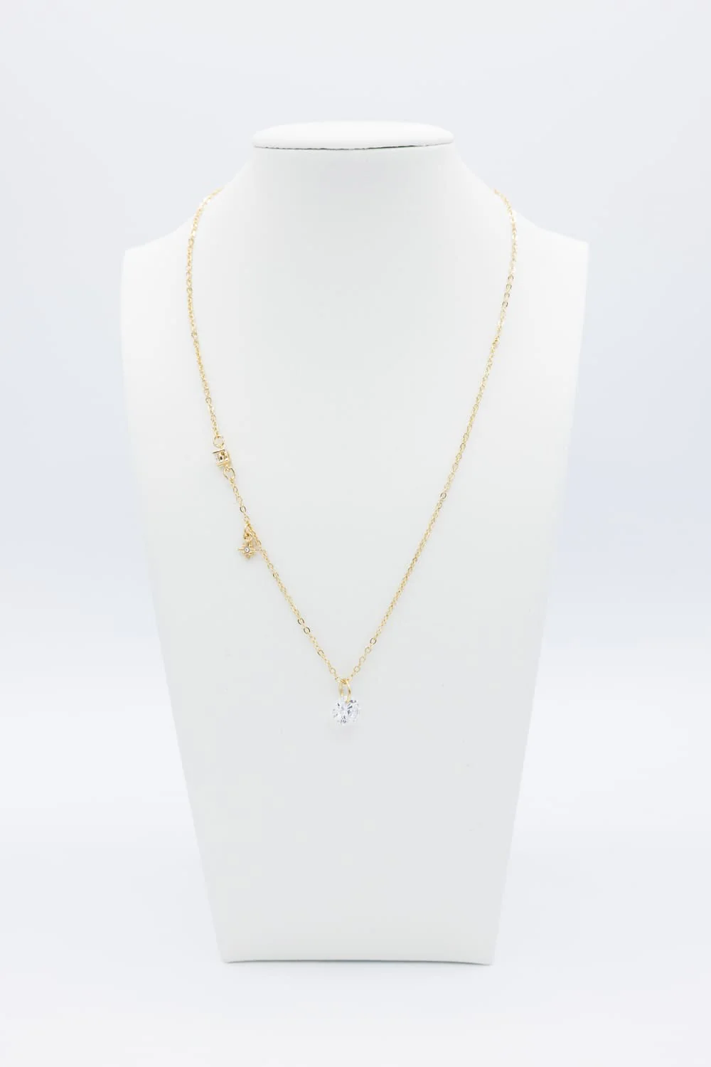 Custom Moon Stone Charm Necklace in Gold | N13134G - Image 4