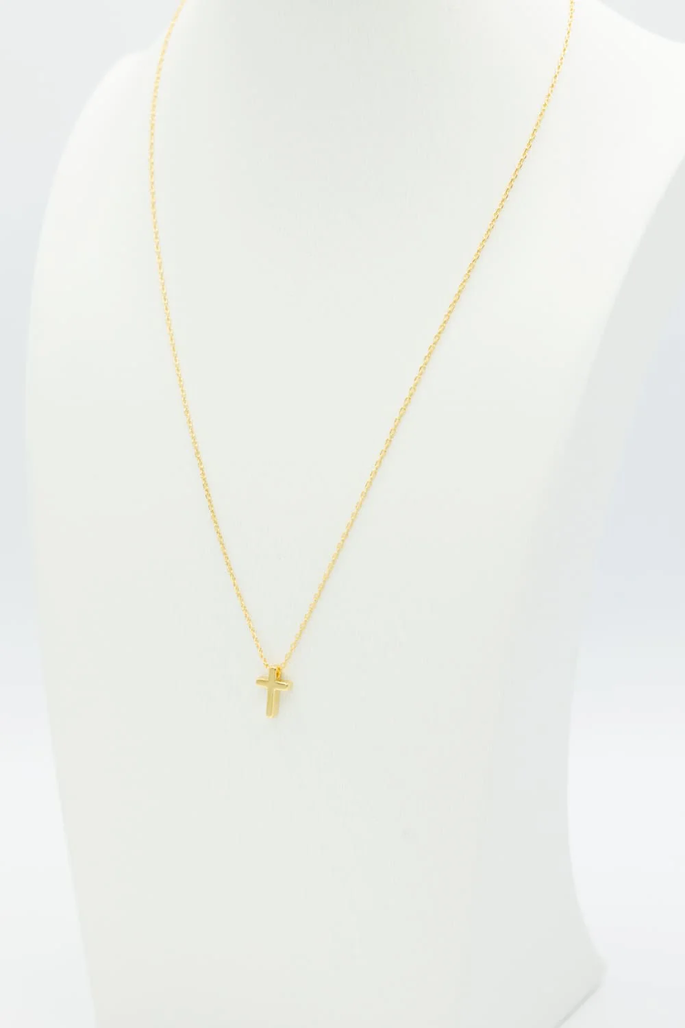 Dainty Cross Necklace in Gold | BJNA067 GD - Image 3