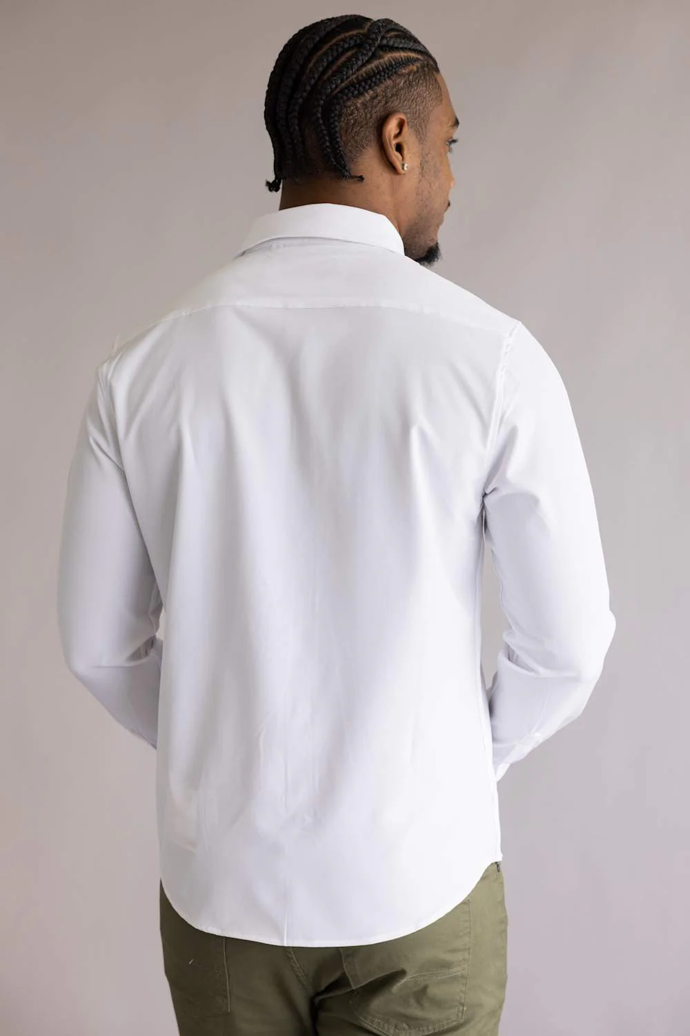 Denim & Flower Dressy Tech Stretch Shirt for Men in White | CTL-8143-WHITE - Image 3