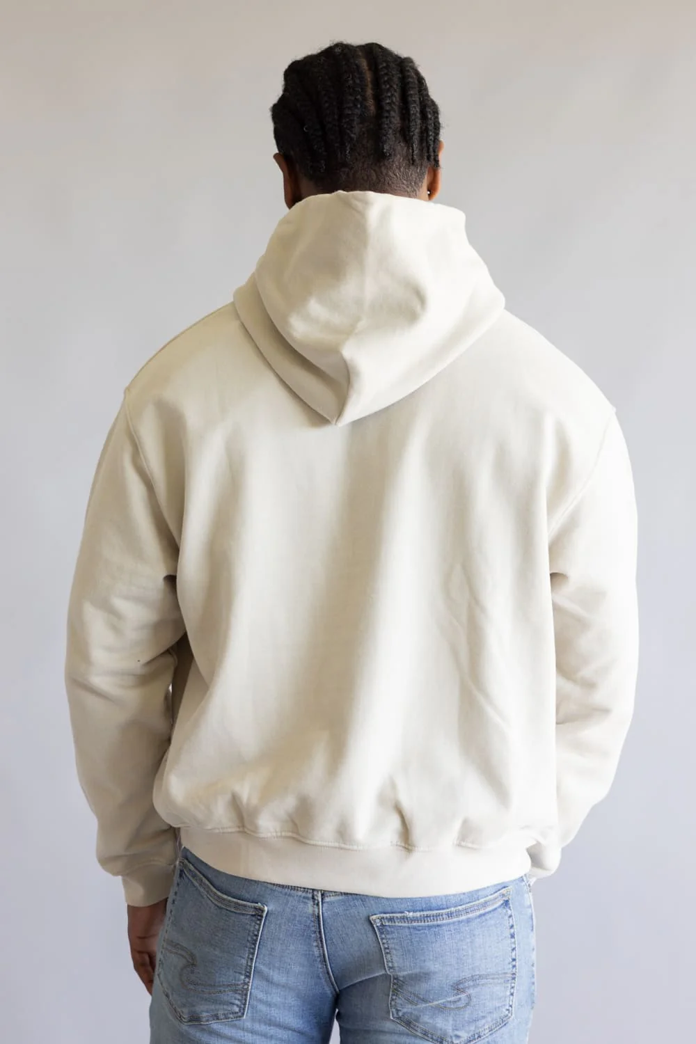 Denim & Flower Hoodie for Men in Cream | CSWS-C656 - Image 3
