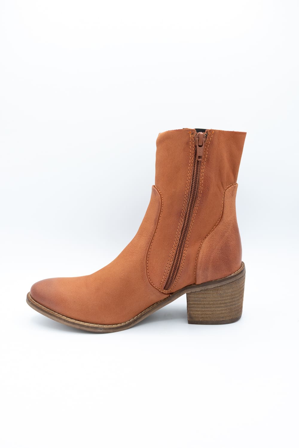 Diba True Leather Booties for Women in Spice Orange | 36816-SPICE - Image 2