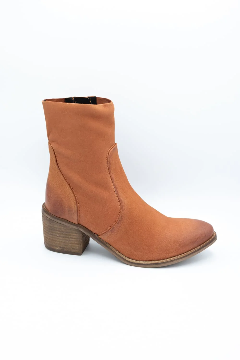 Diba True Leather Booties for Women in Spice Orange | 36816-SPICE - Image 3