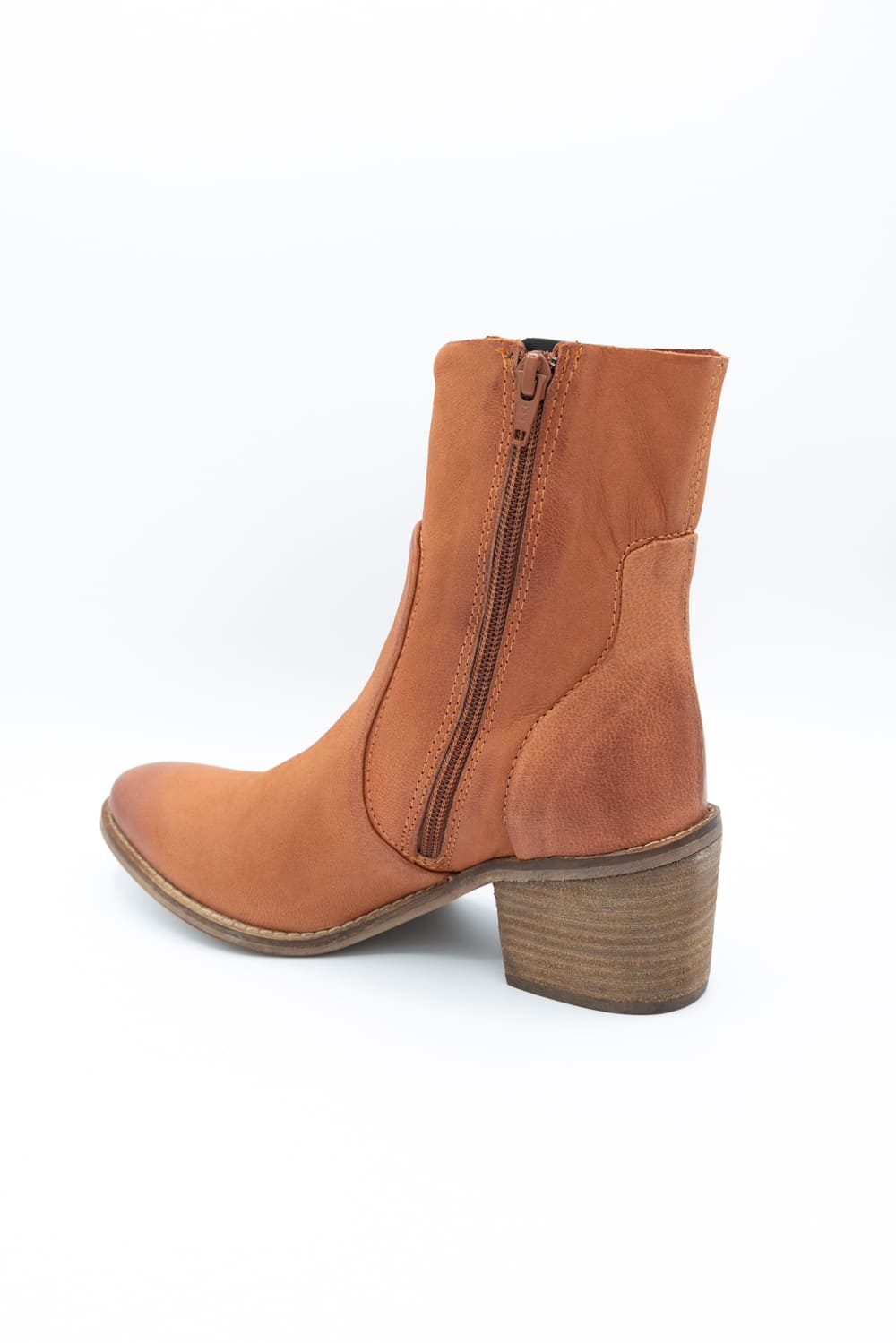 Diba True Leather Booties for Women in Spice Orange | 36816-SPICE - Image 4