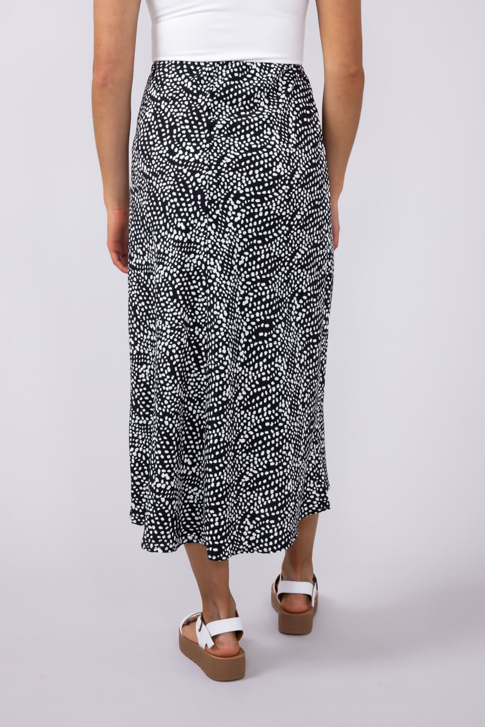 Ditsy Dots Midi Skirt for Women in Black | 71063-BLACKDOTS - Image 4
