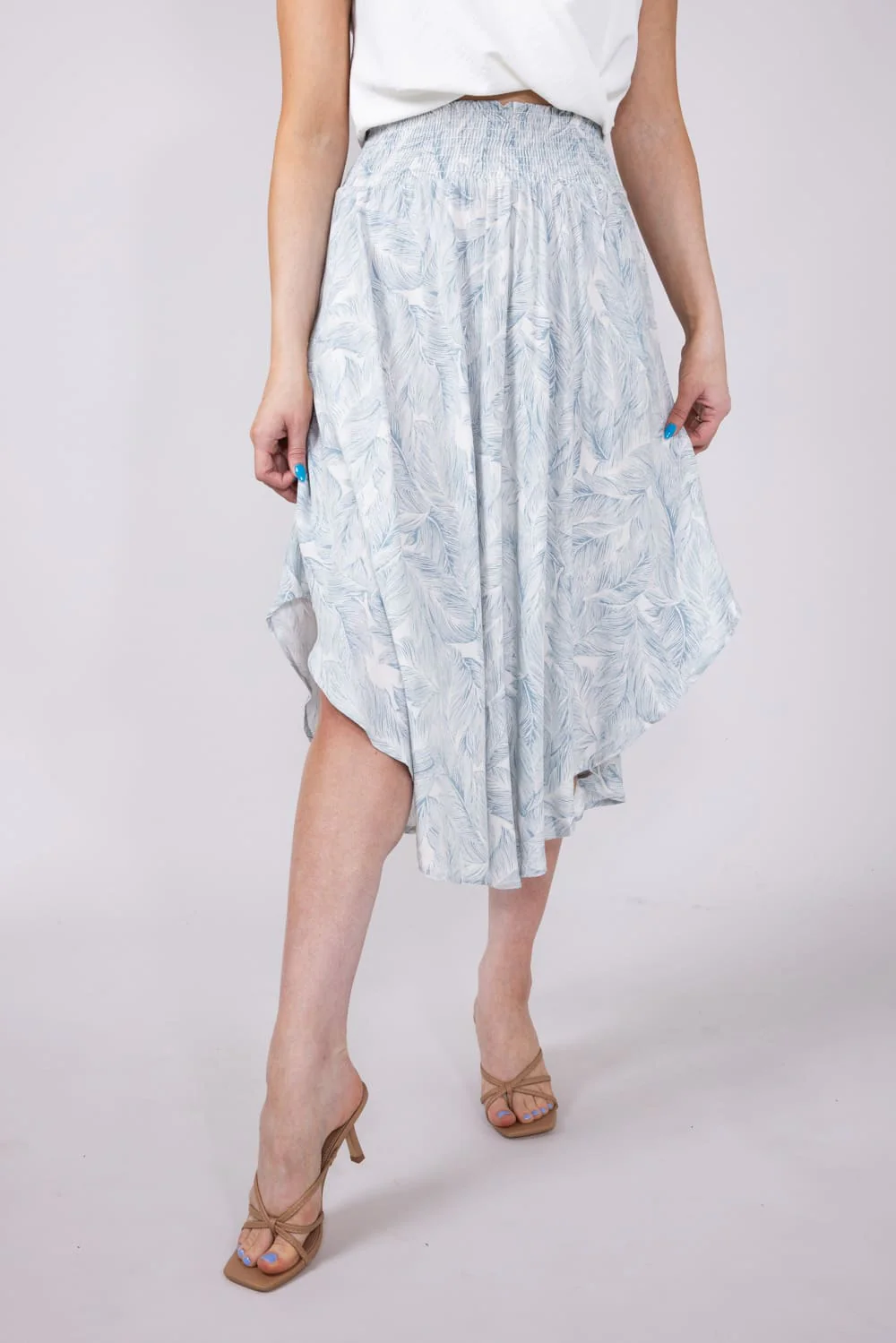 Ditsy Floral Smocked Waist Midi Skirt for Women - Image 4