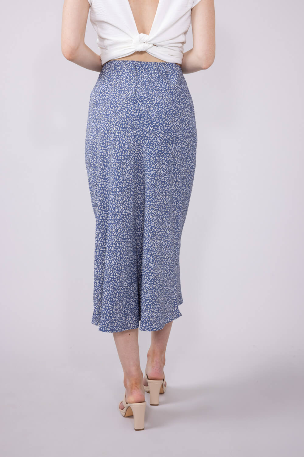 Ditsy Floral Midi Skirt for Women in Dusty Blue | 71063-DUSTYBLUE - Image 3