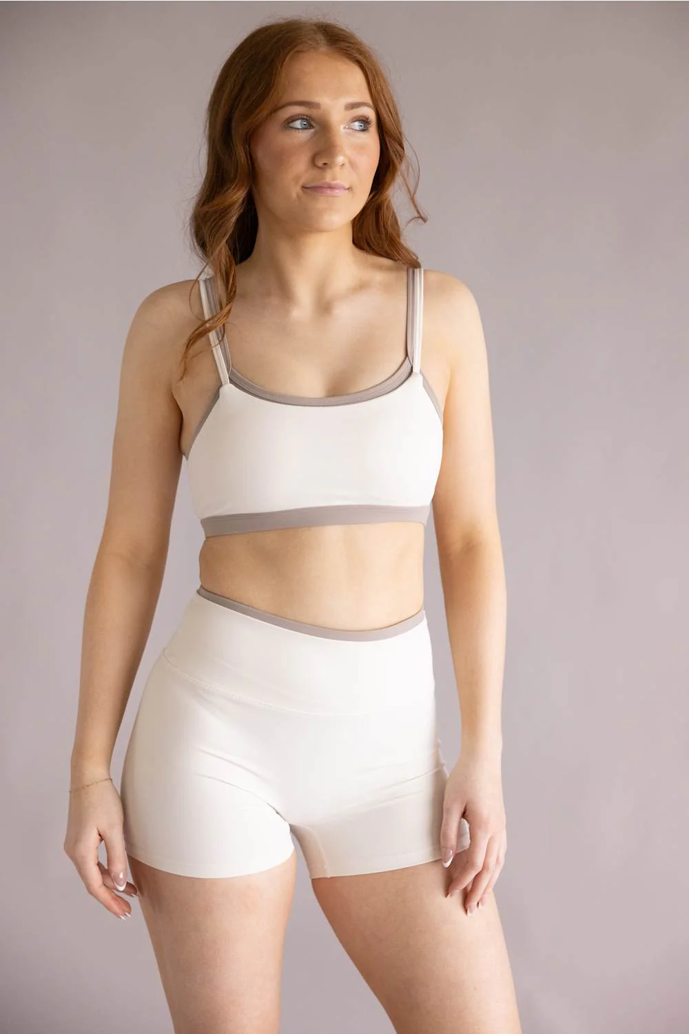 Double Layer Biker Shorts for Women in Cream Combo | YP70161-CREAMCOMBO - Image 2