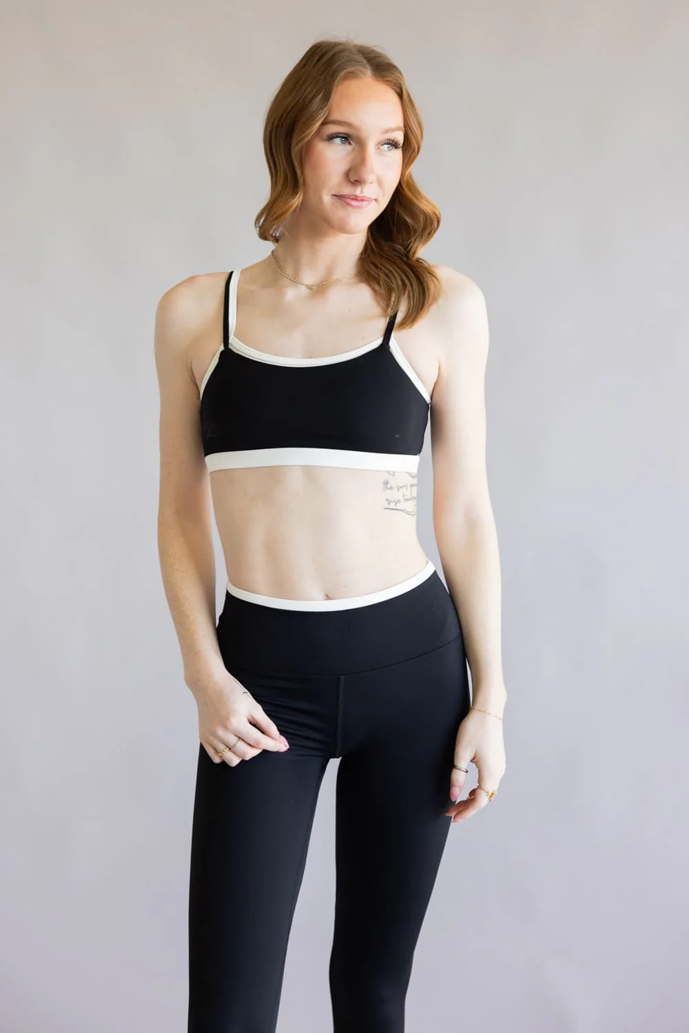 Double Layer Sports Bra for Women in Black/White | TP80238-BLACK - Image 3