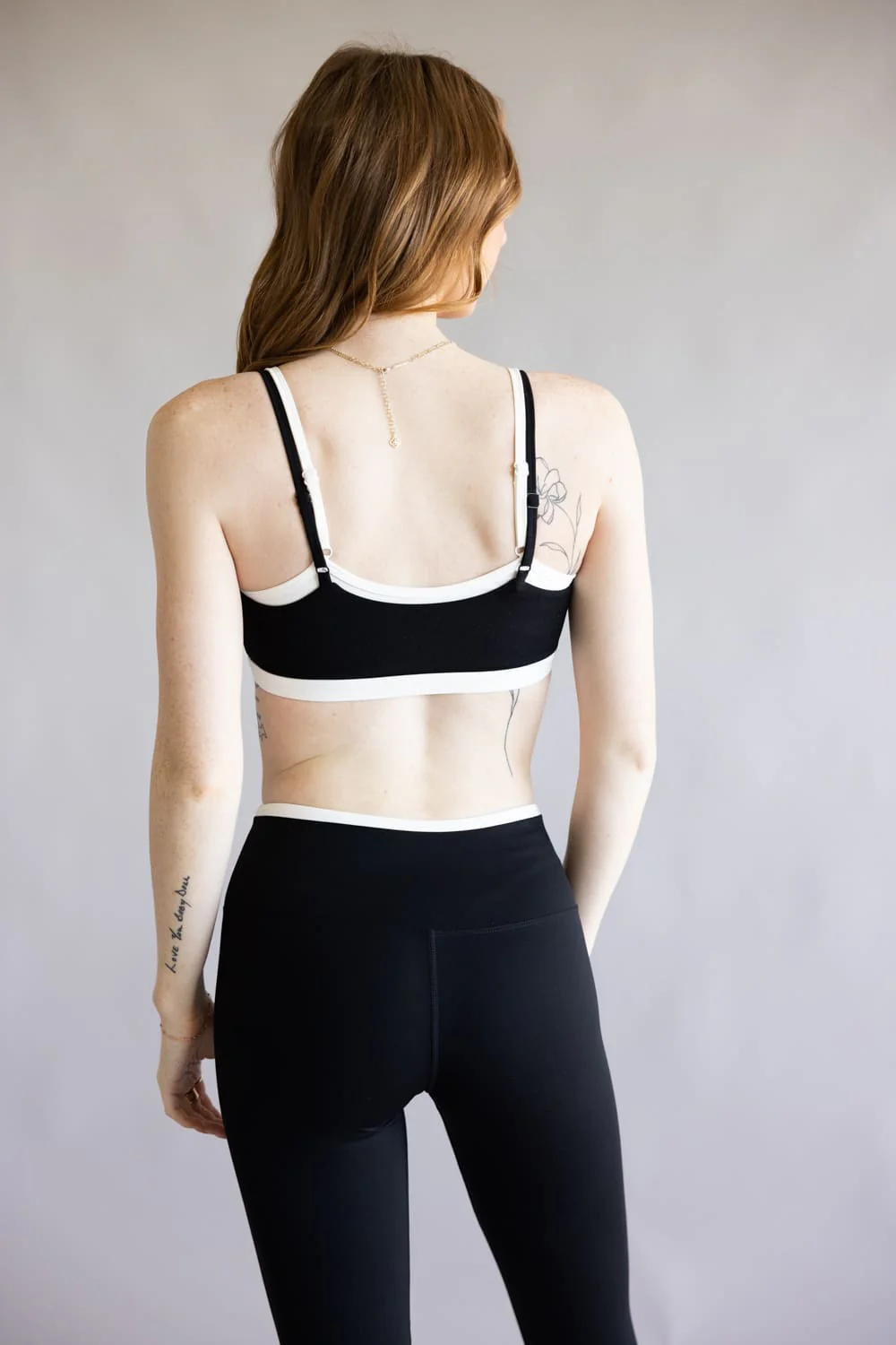 Double Layer Sports Bra for Women in Black/White | TP80238-BLACK - Image 4