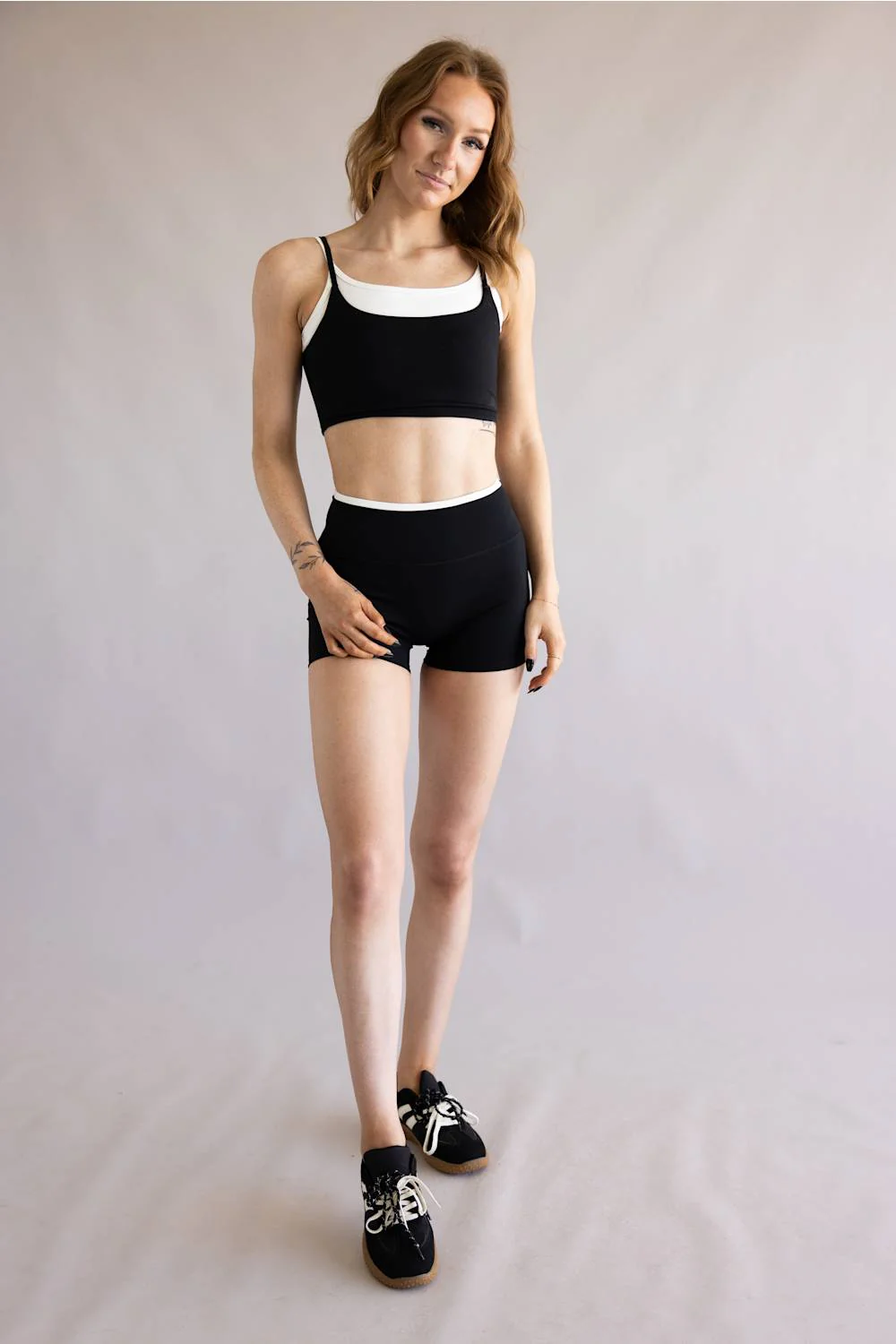 Double Layer Sports Tank Top for Women in Black/White | TP80259-BLACK - Image 3