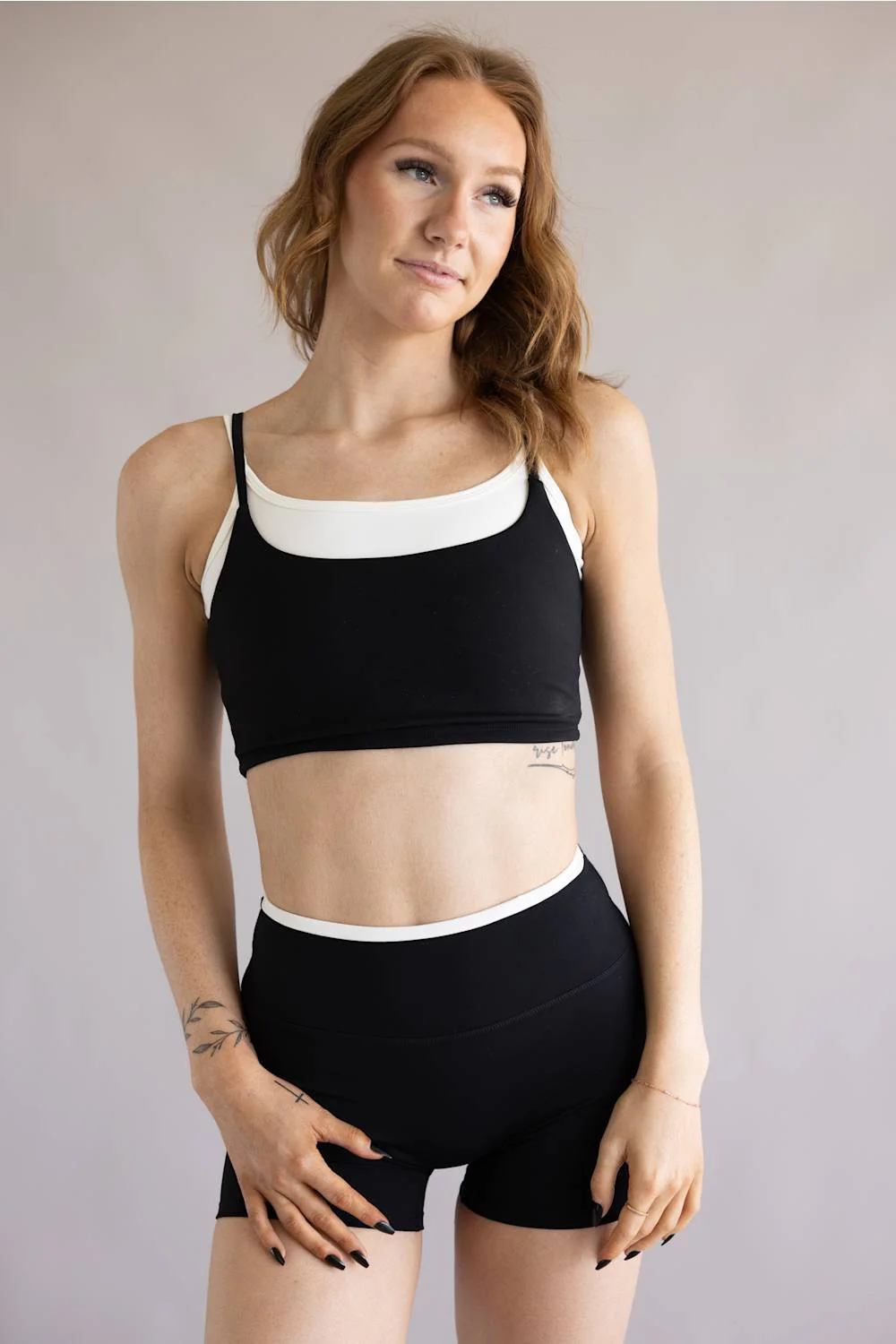 Double Layer Sports Tank Top for Women in Black/White | TP80259-BLACK - Image 5