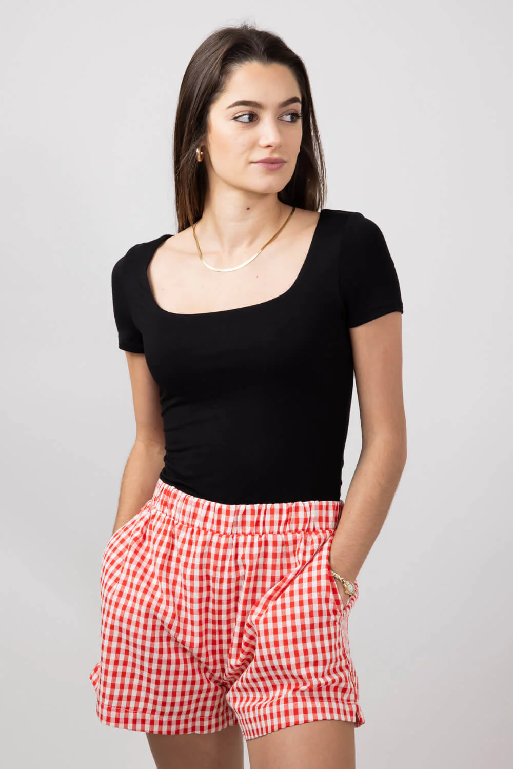 Final Touch Seamless Double Layer Knit T-Shirt for Women in Black | T30991-BLACK - Image 3
