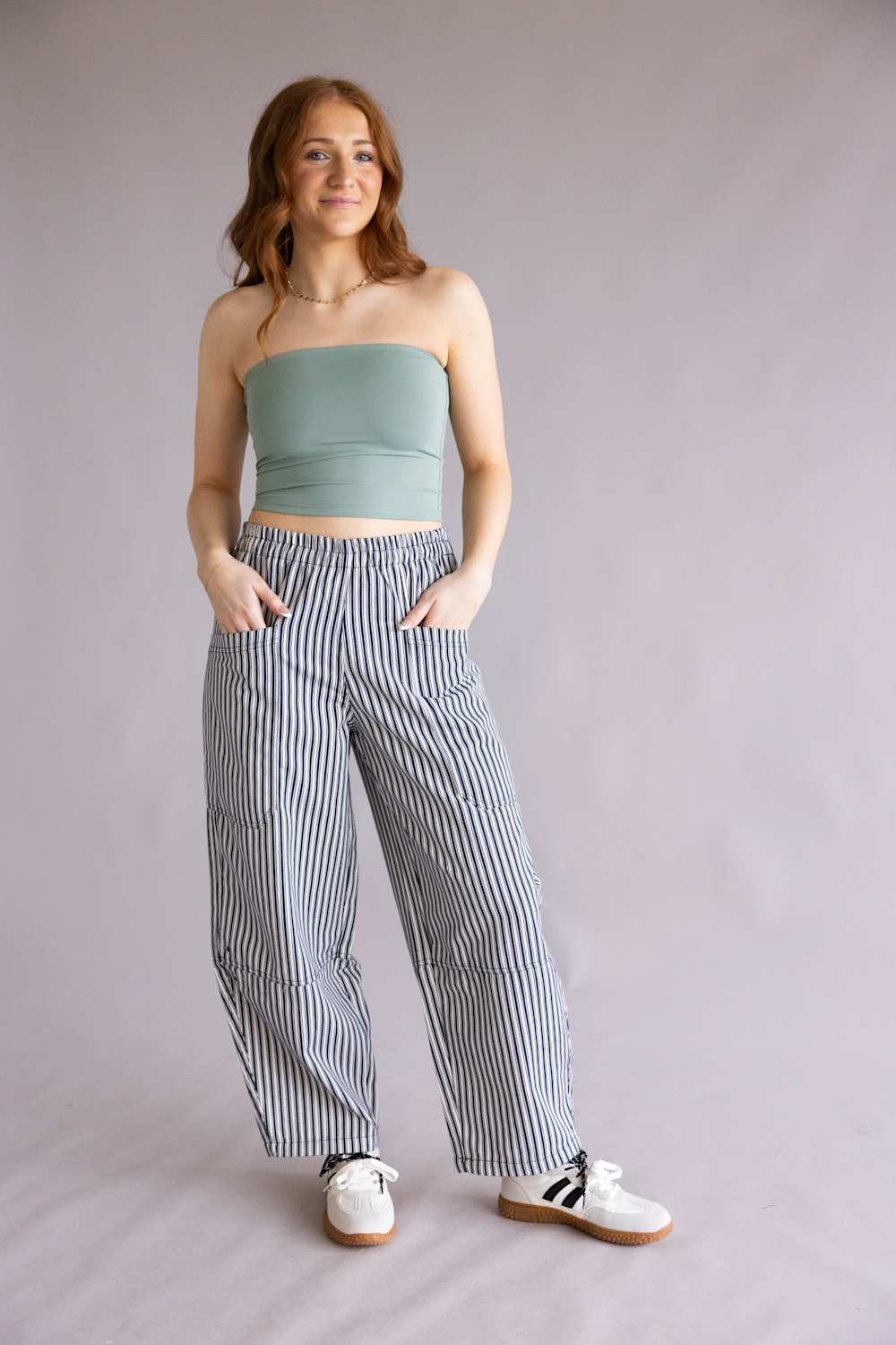 Double Layer Tube Top for Women in Seafoam Sage | VERA-20T-SEAFOAMSAGE - Image 4
