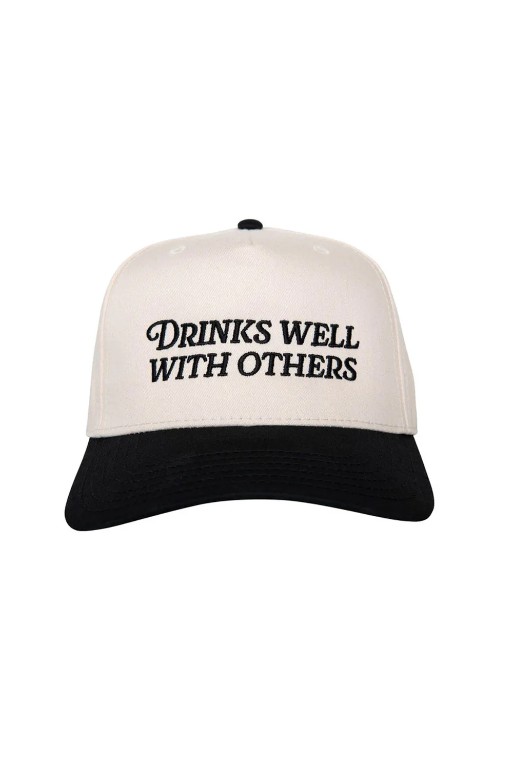 Drinks Well With Others Trucker Hat for Women in Black/Tan | KDC-BC-1121-BLK-TAN - Image 2