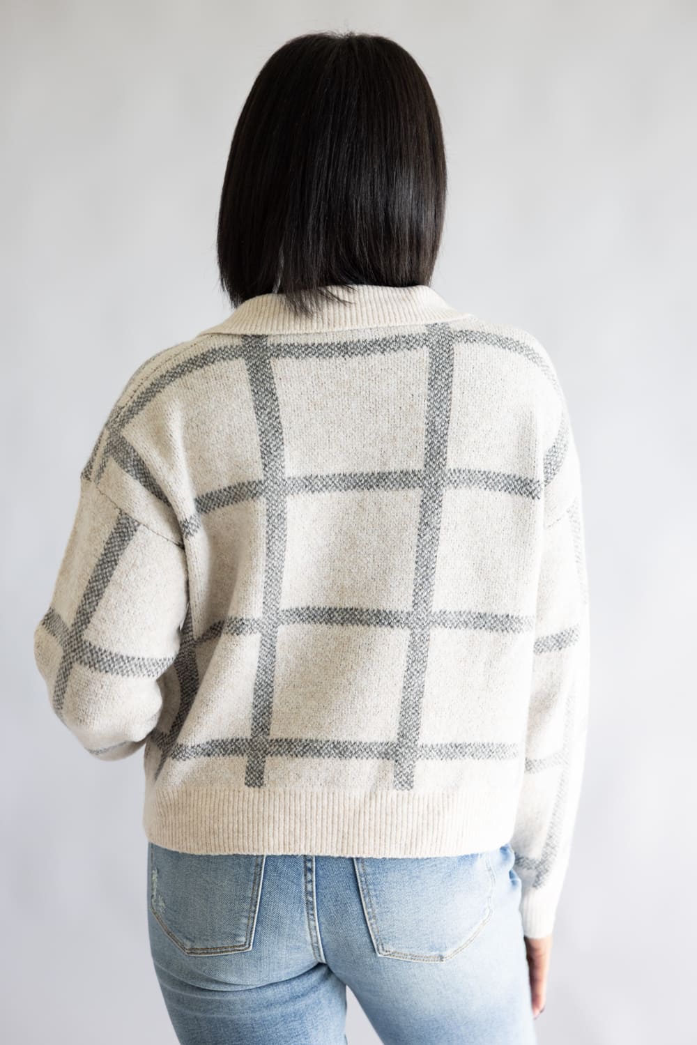 Duck Johnny Collar Sweater for Women in Taupe | K5735-TAUPE - Image 3