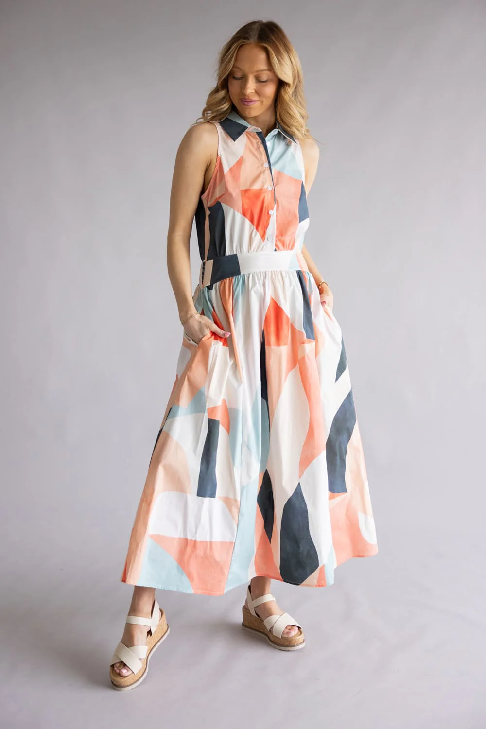 Elan Prism Printed Maxi Dress for Women in Multi | PLP50323-MUL - Image 4