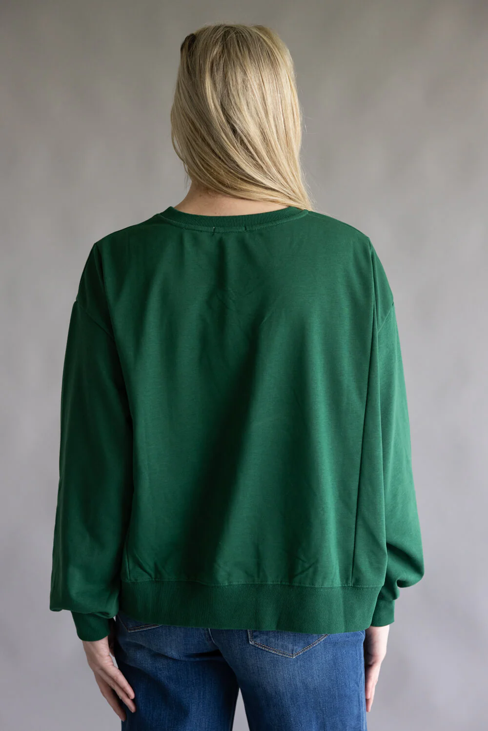 Embroidered Merry Pullover for Women in Hunter Green | CT34470-HUNTERGREEN - Image 2