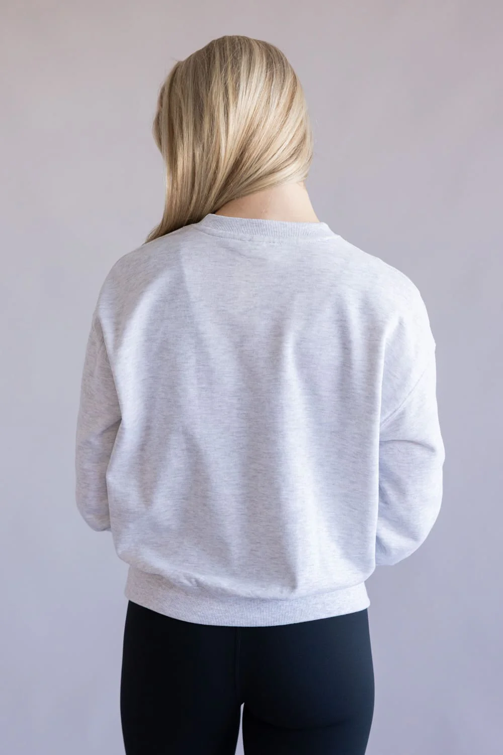 Embroidered USA 1776 Crewneck for Women in Grey | T1135-ICEGREY - Image 3