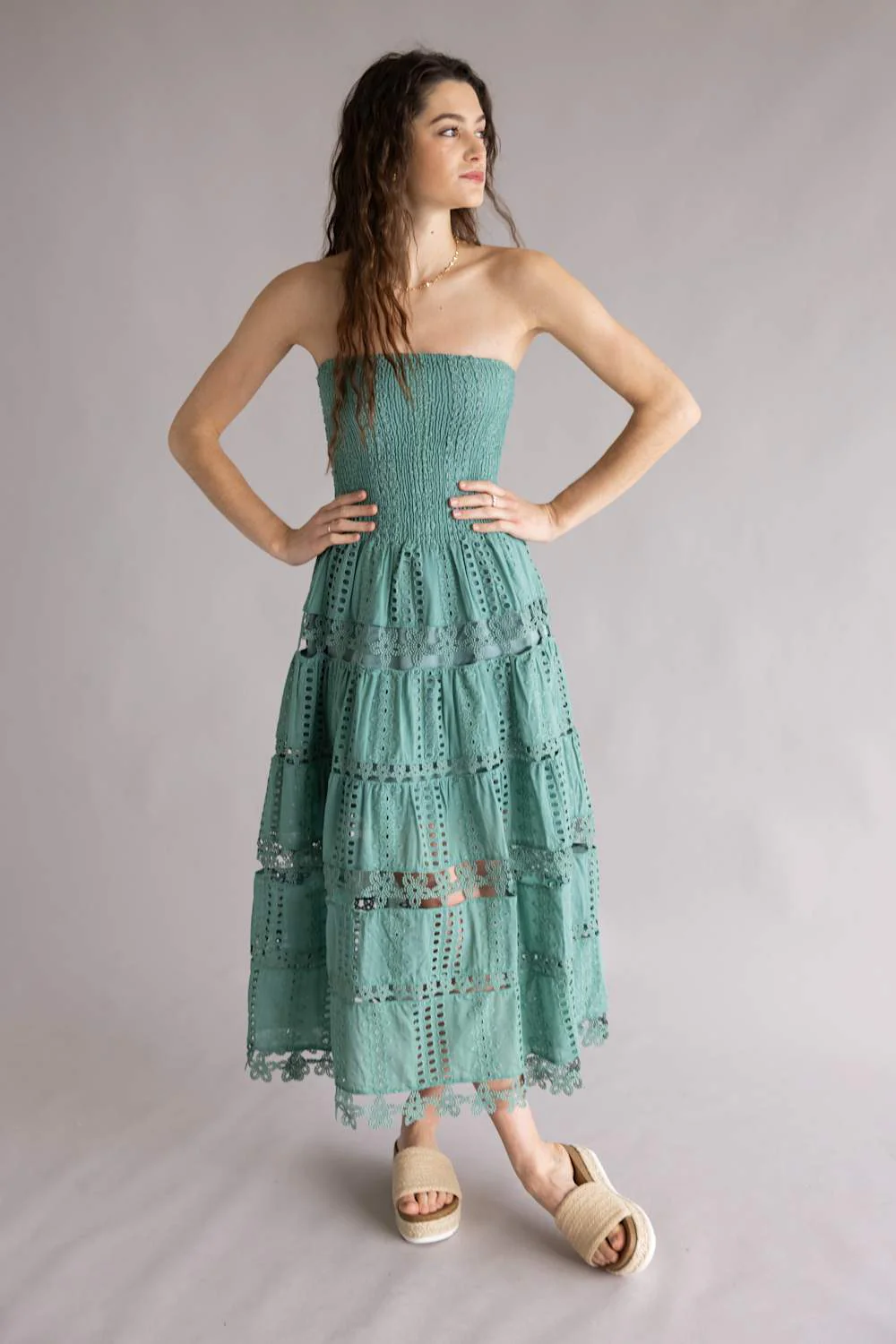 Strut & Bolt Eyelet Lace Strapless Dress for Women - Image 10