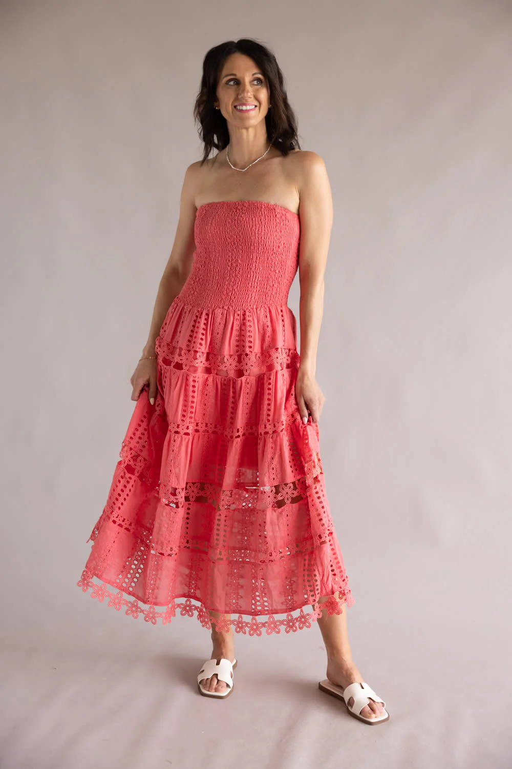 Strut & Bolt Eyelet Lace Strapless Dress for Women - Image 3