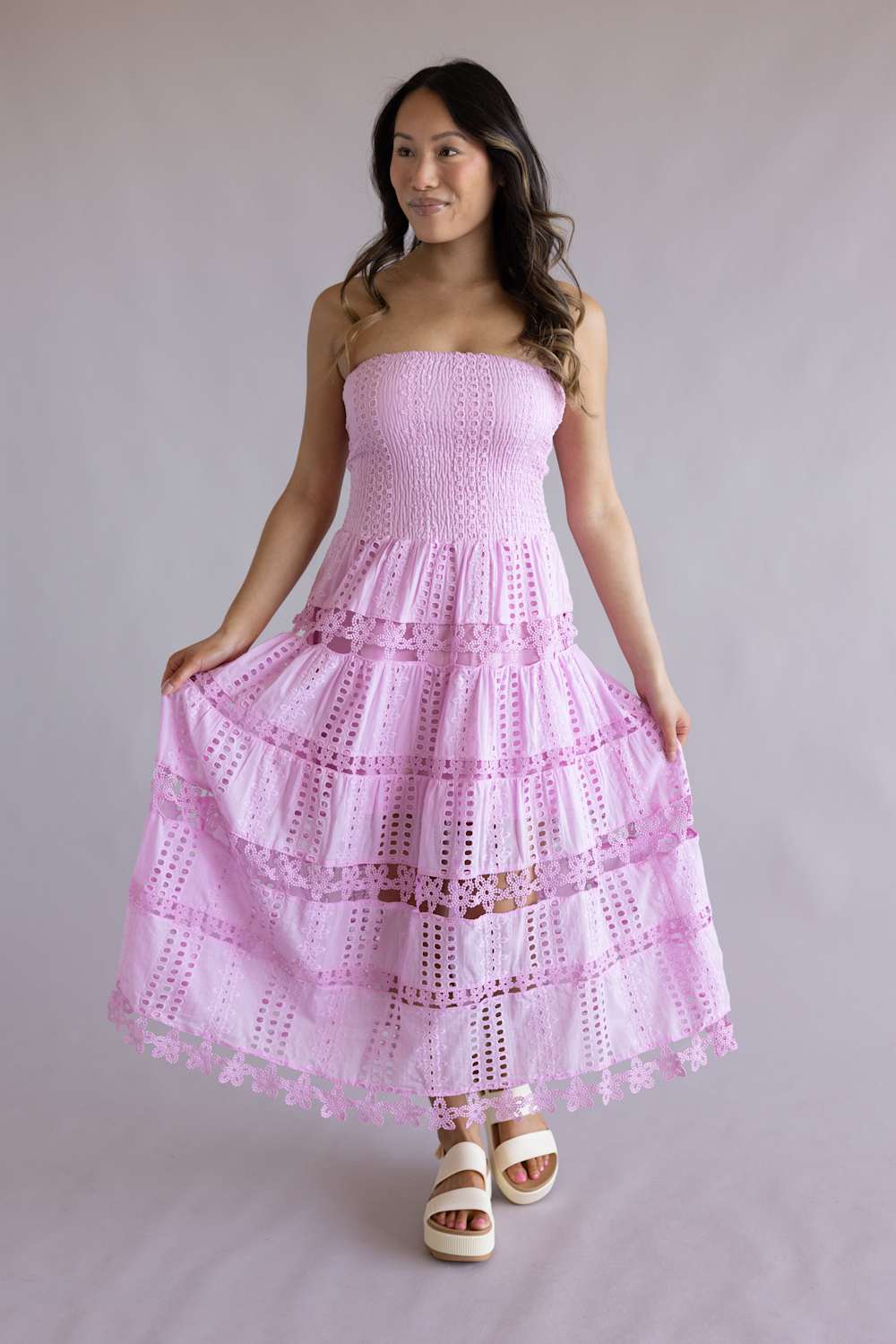 Strut & Bolt Eyelet Lace Strapless Dress for Women - Image 11