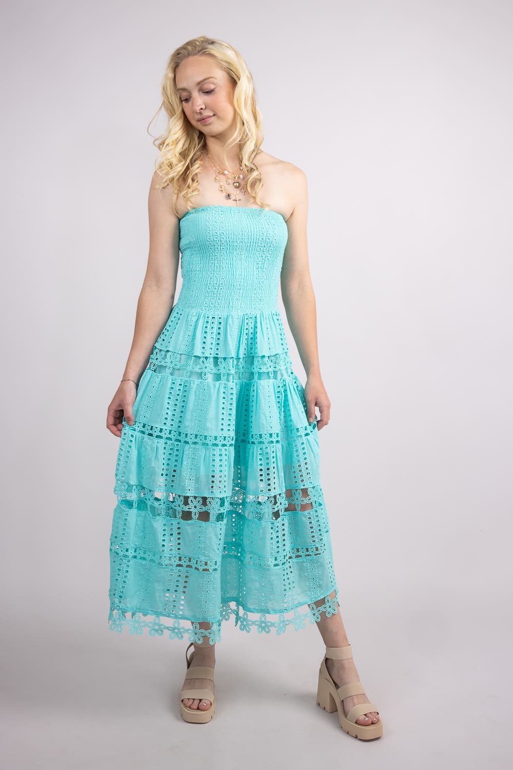 Strut & Bolt Eyelet Lace Strapless Dress for Women - Image 18