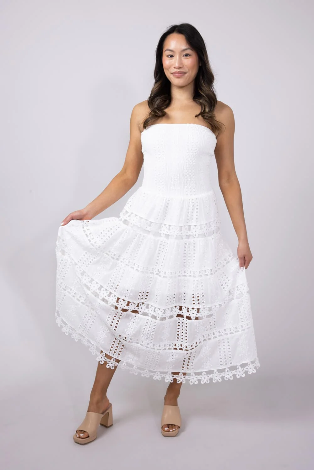 Strut & Bolt Eyelet Lace Strapless Dress for Women - Image 6